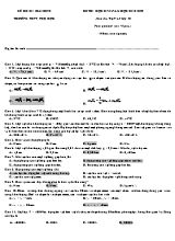 Đề thi học kỳ II môn Vật lý Lớp 10 - Năm học 2018-2019 - Trường Phụ Dực (Có đáp án)